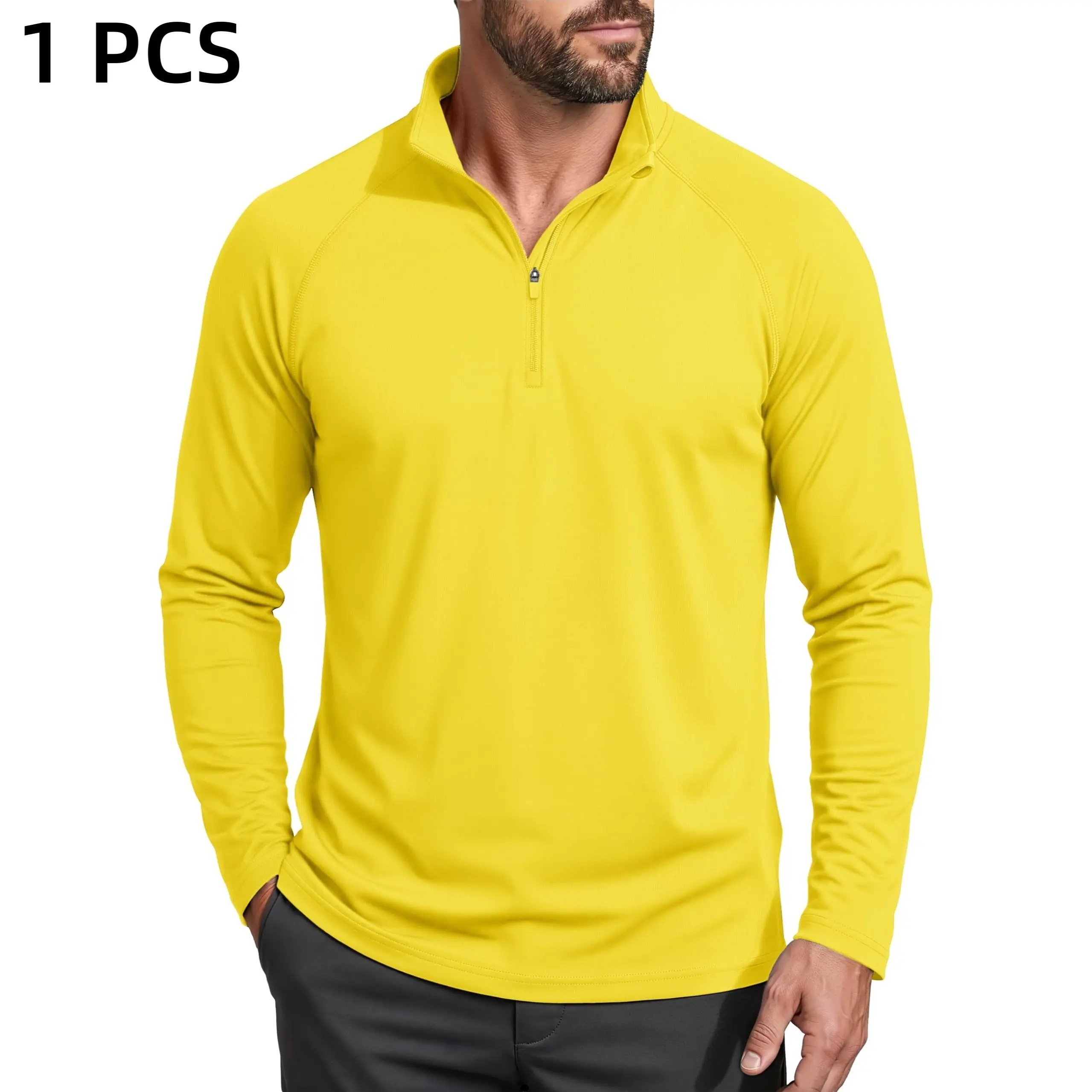 Men's UPF 50+ 1/4 Zip Quick-Dry Long Sleeve Outdoor Shirt