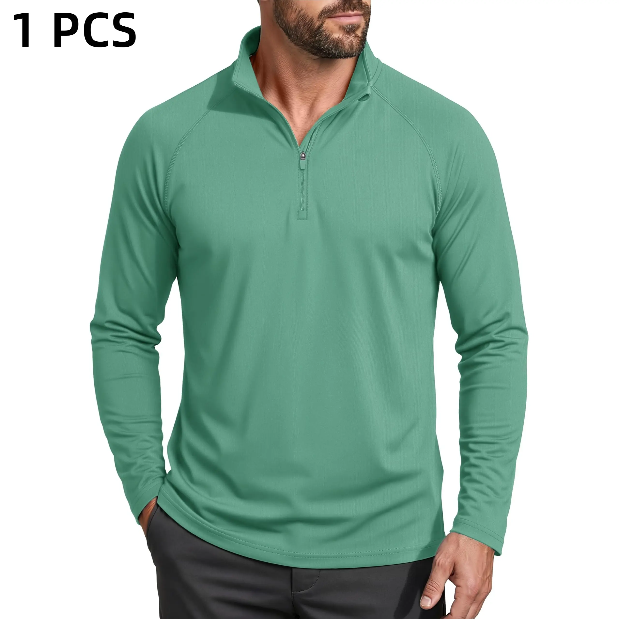 Men's UPF 50+ 1/4 Zip Quick-Dry Long Sleeve Outdoor Shirt
