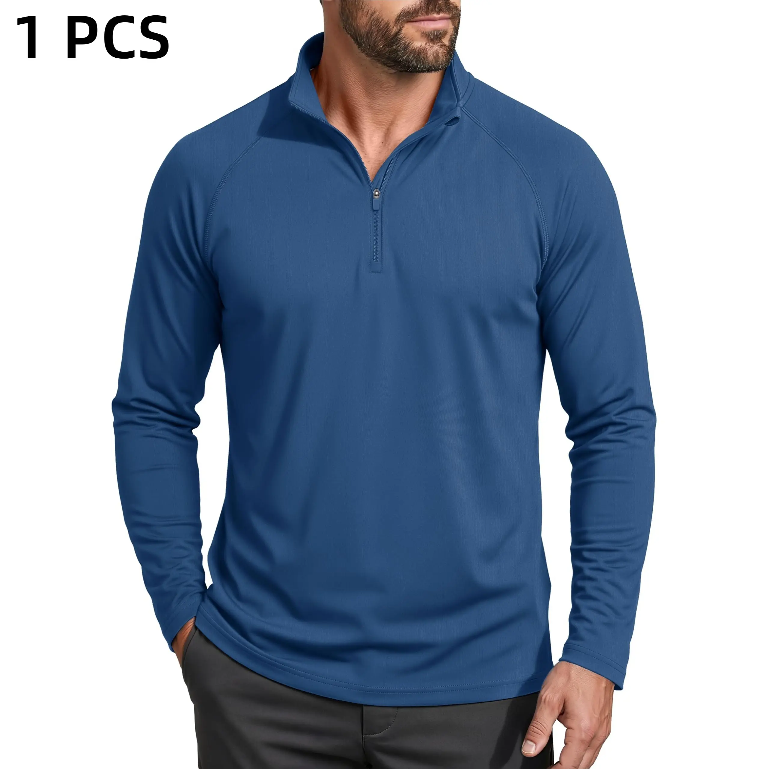 Men's UPF 50+ 1/4 Zip Quick-Dry Long Sleeve Outdoor Shirt