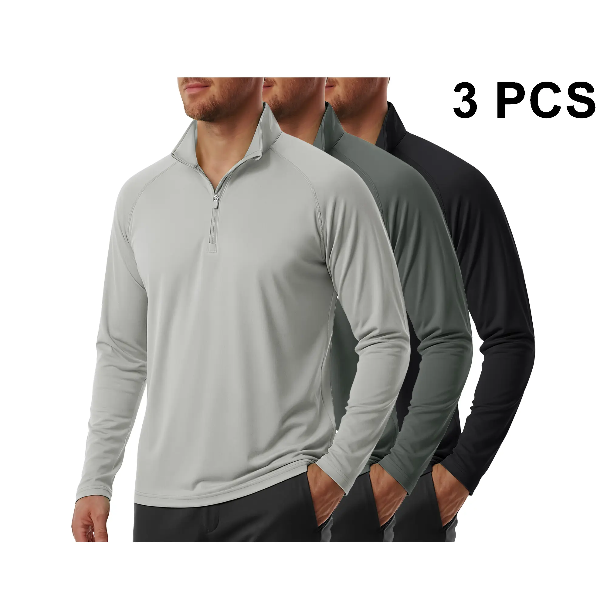 Men's UPF 50+ 1/4 Zip Quick-Dry Long Sleeve Outdoor Shirt