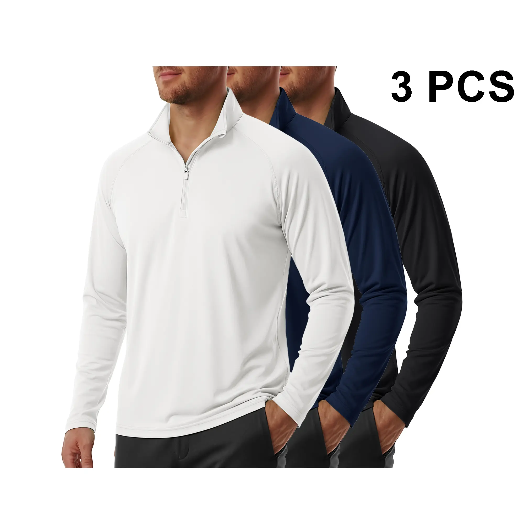 Men's UPF 50+ 1/4 Zip Quick-Dry Long Sleeve Outdoor Shirt
