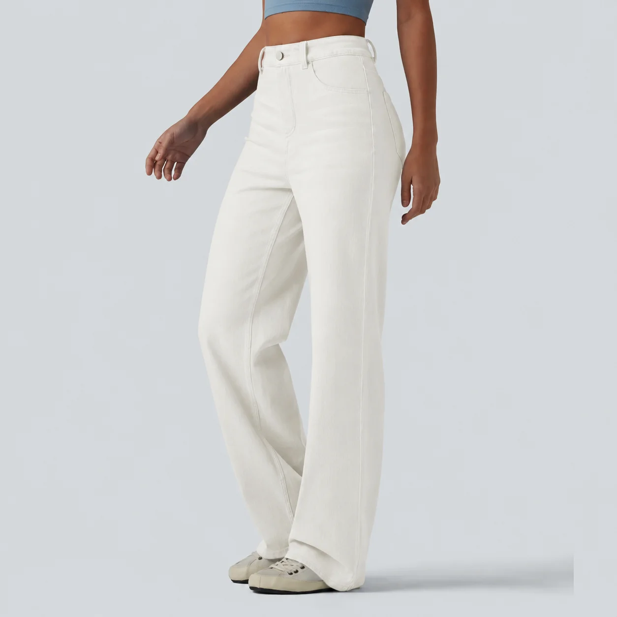 Women's Flex High Waisted Sculpted Lift Design Straight Leg Casual Jeans with Pockets