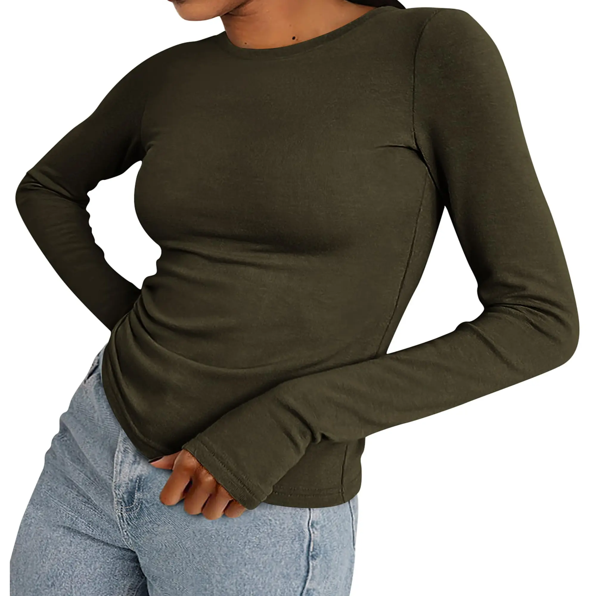 Women's Casual Long Sleeve Crew Neck Top