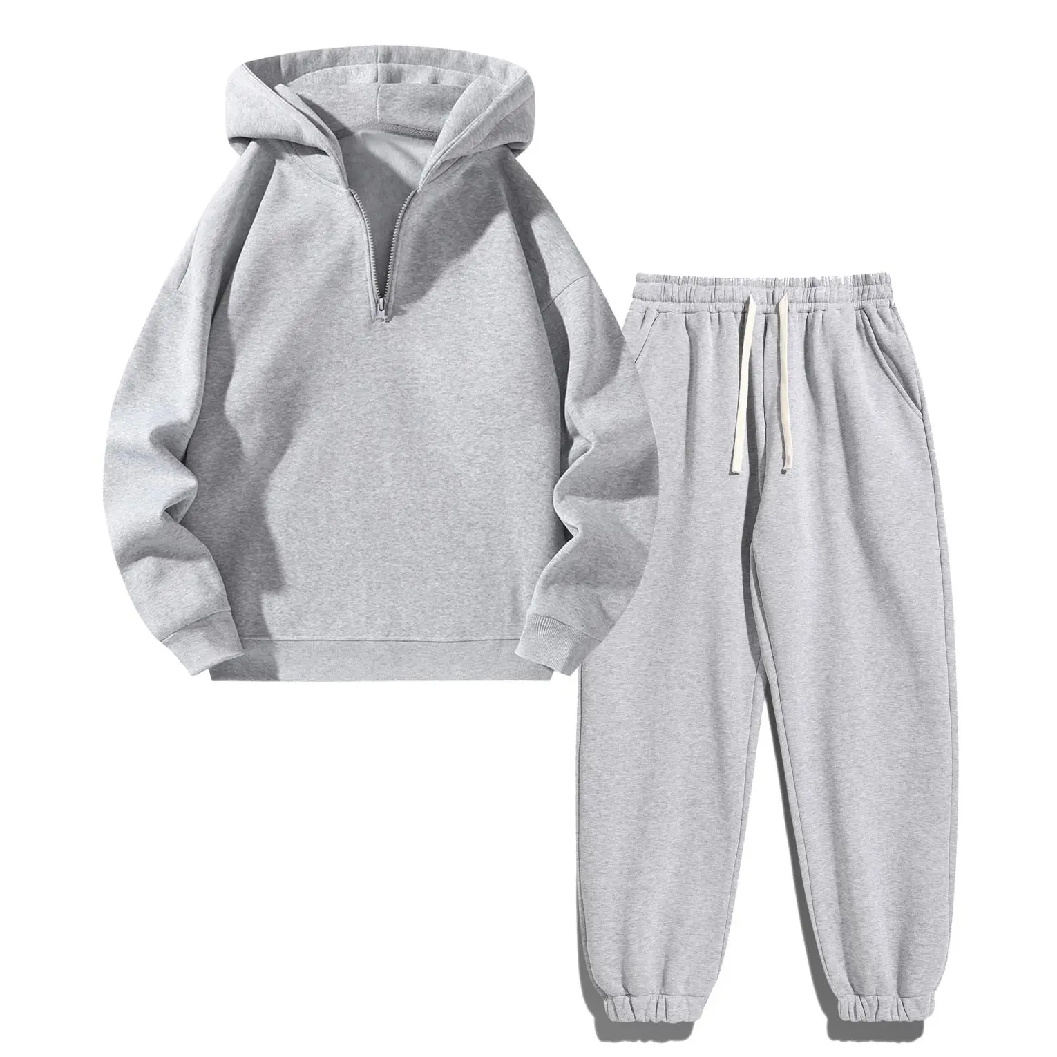 Men's 2-Piece Vintage Plain Knitting Tracksuit Set