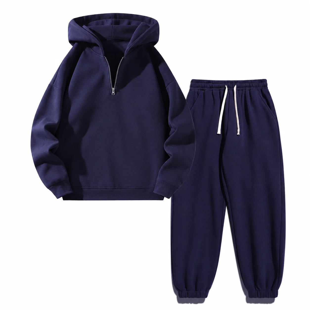 Men's 2-Piece Vintage Plain Knitting Tracksuit Set