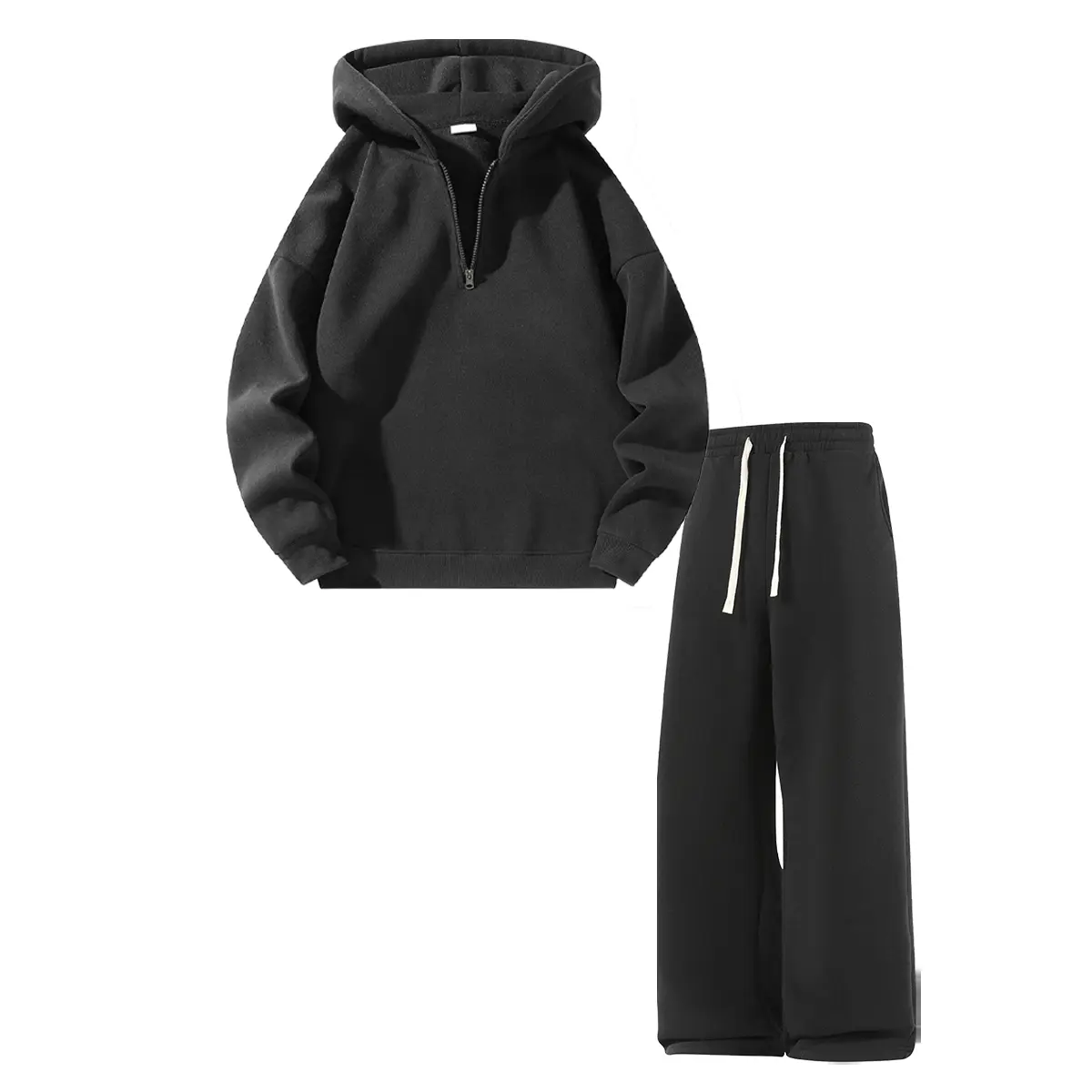 Men's 2-Piece Vintage Plain Knitting Tracksuit Set