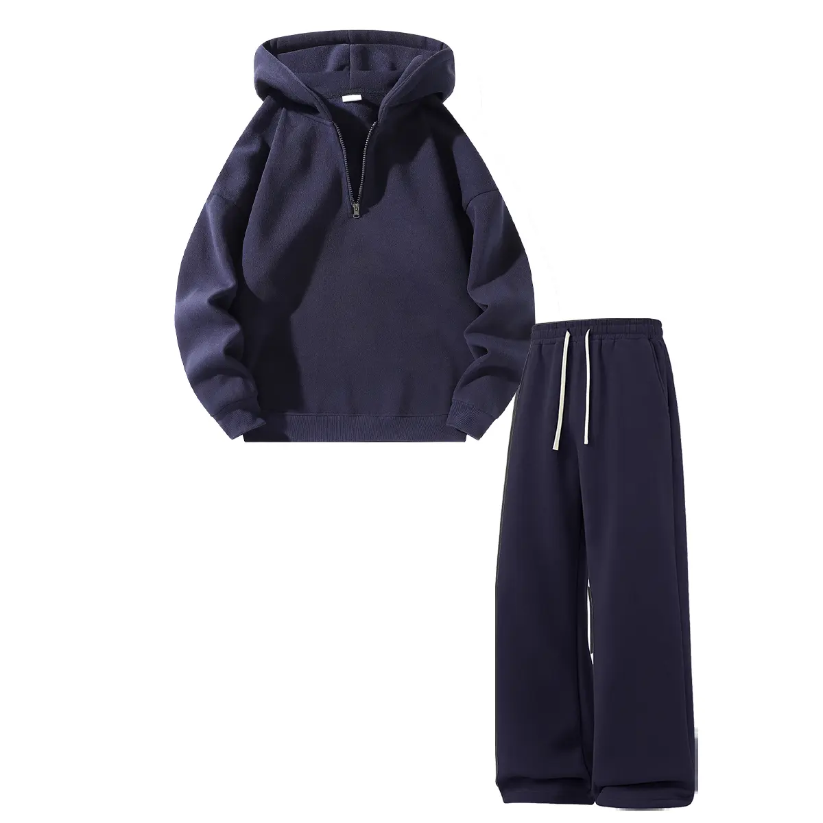 Men's 2-Piece Vintage Plain Knitting Tracksuit Set