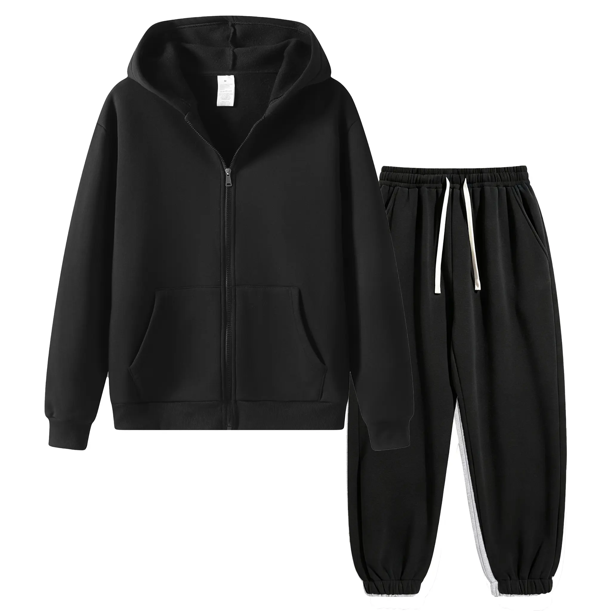 Men's 2-Piece Vintage Plain Knitting Tracksuit Set