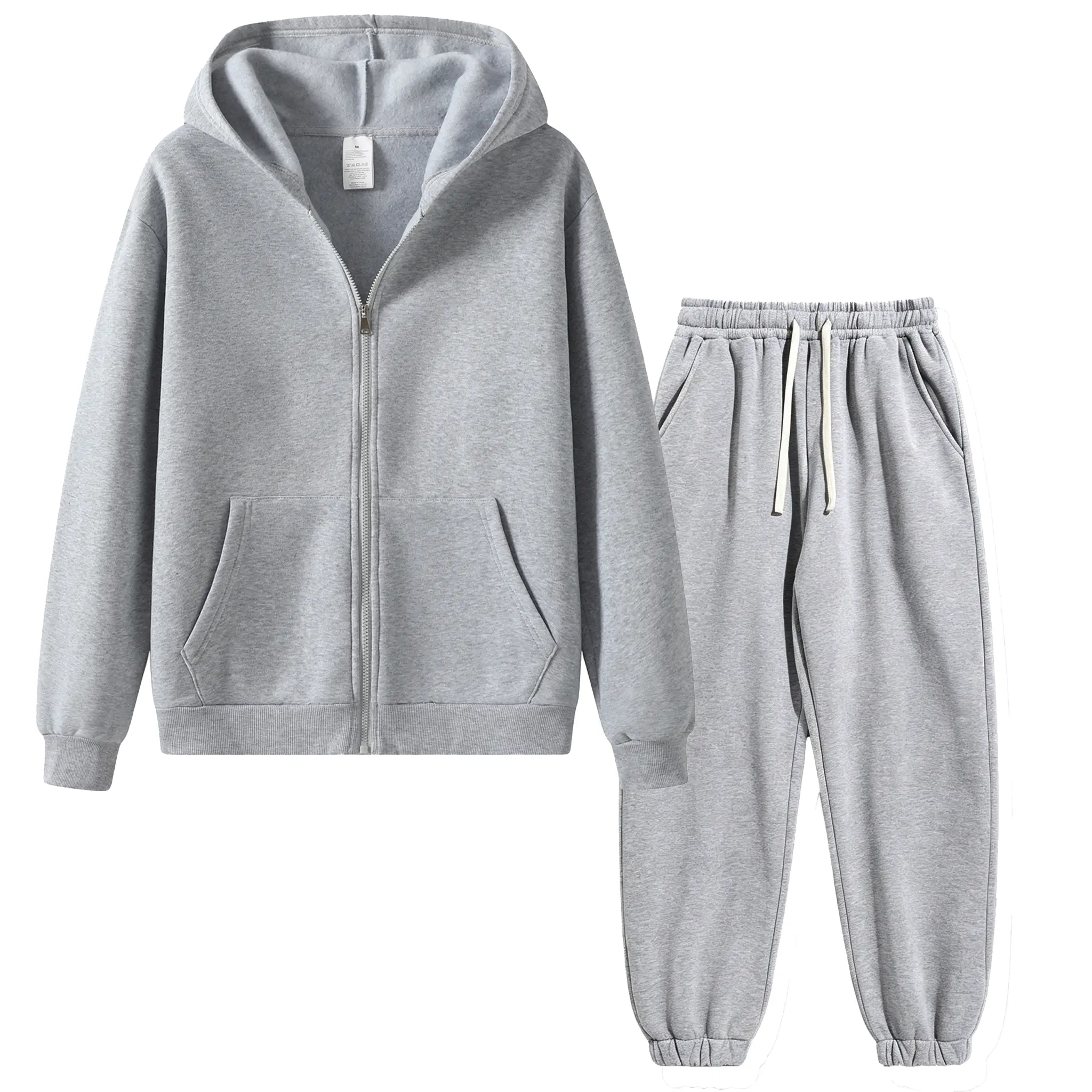 Men's 2-Piece Vintage Plain Knitting Tracksuit Set