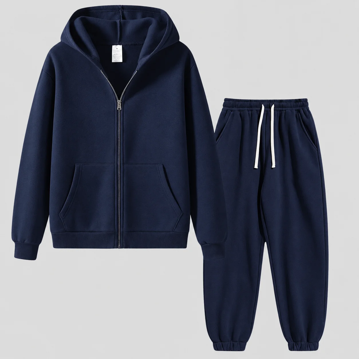 Men's 2-Piece Vintage Plain Knitting Tracksuit Set