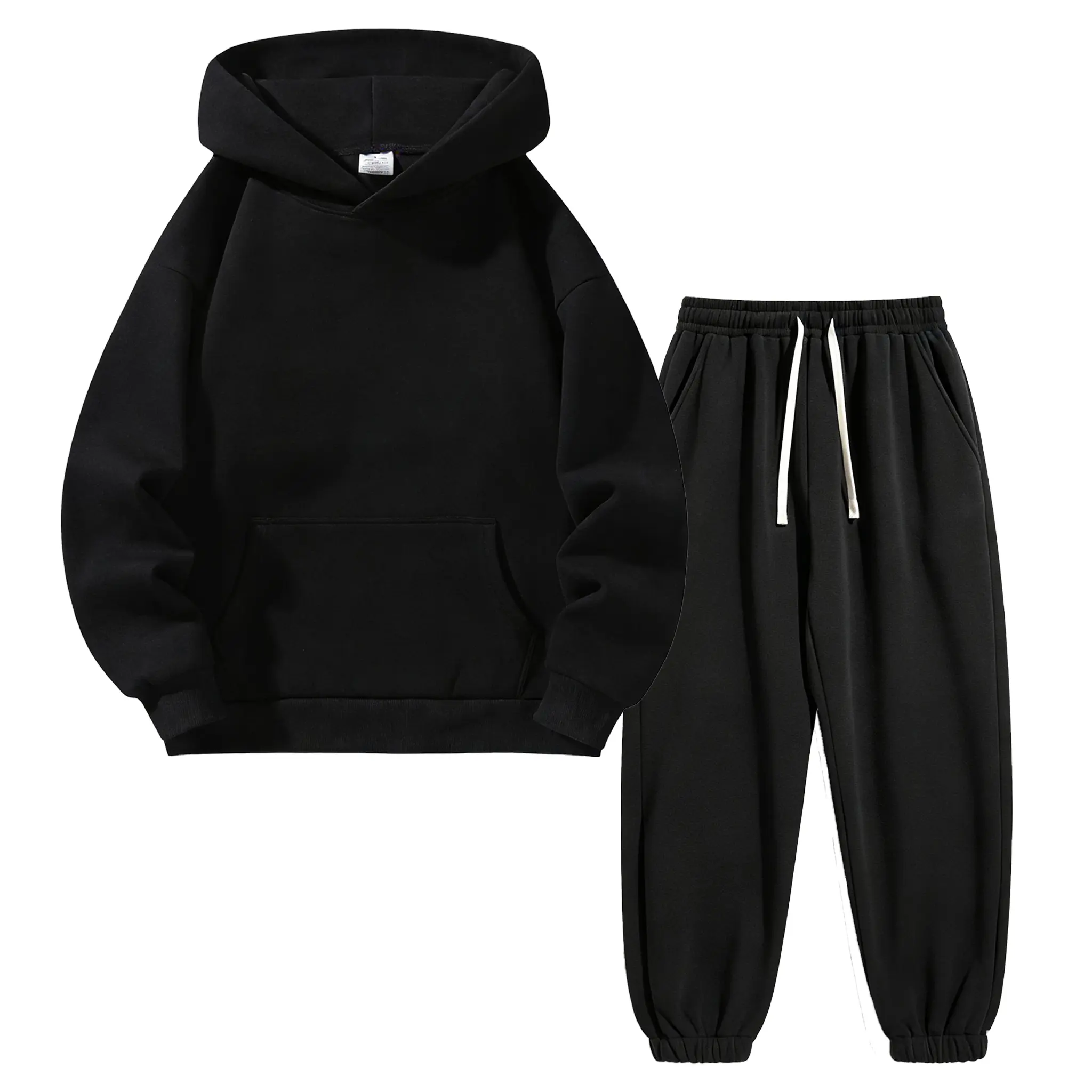 Men's 2-Piece Vintage Plain Knitting Tracksuit Set