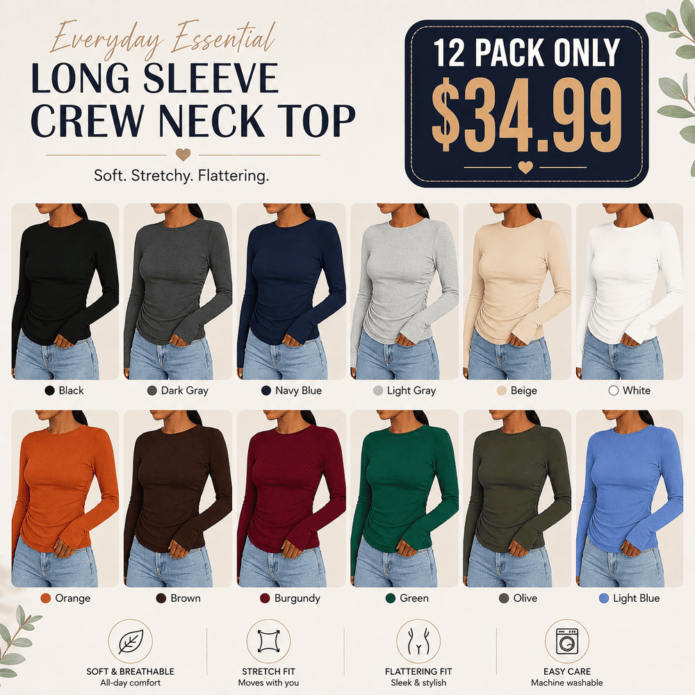 Women's Casual Long Sleeve Crew Neck Top