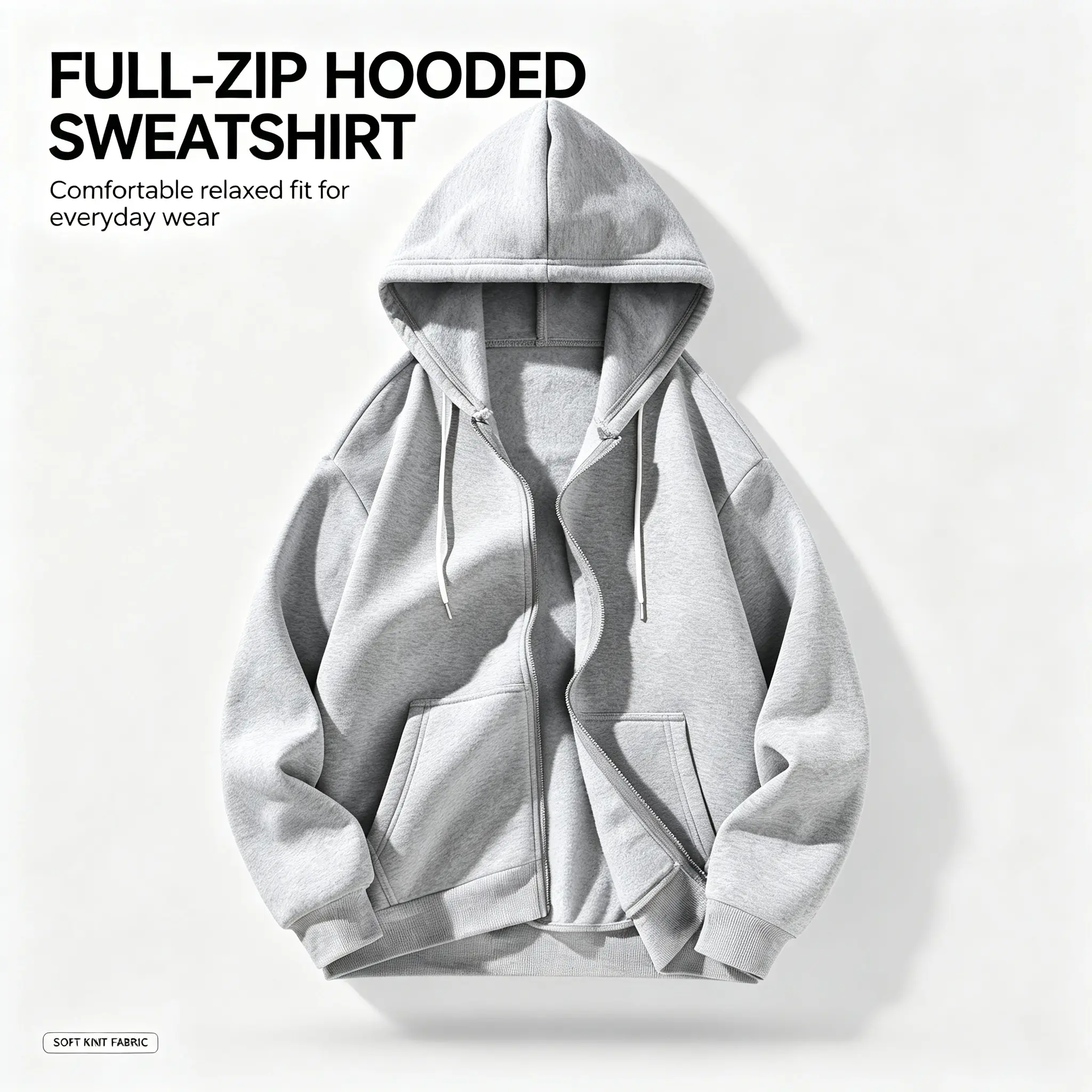 4-Pack Men's Full Zip Hoodies - Polyester Loose Fit