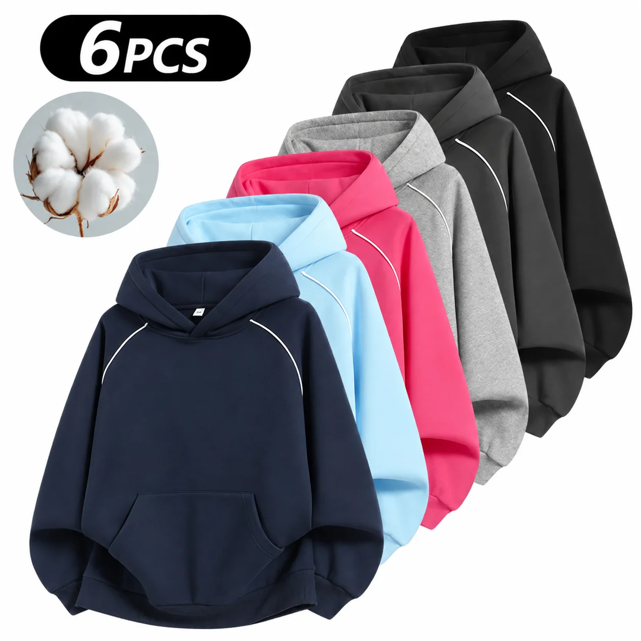 Men's Cotton-Blend Hooded Pullover Sweatshirt