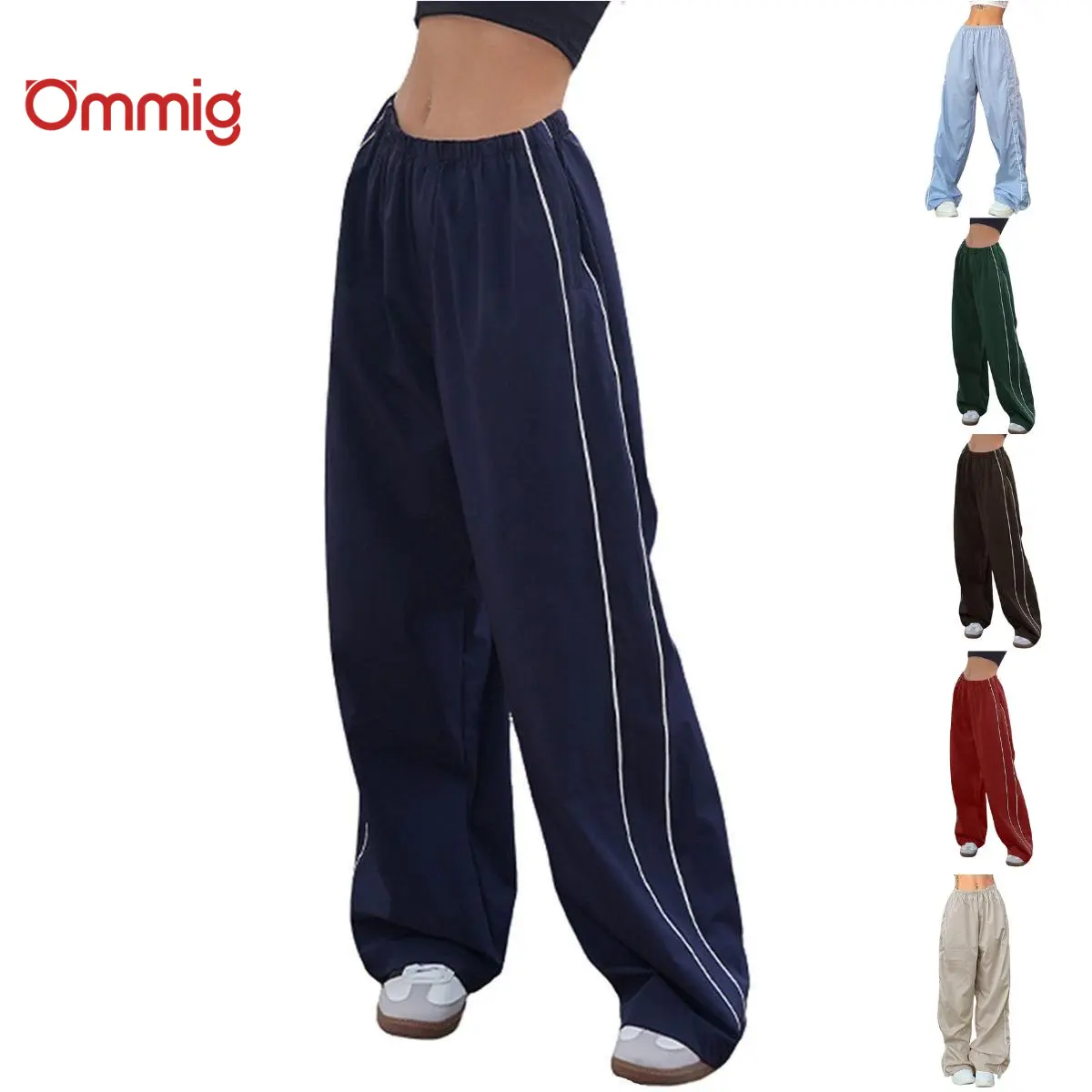 Ommig Women's Parachute Wide Leg Pants