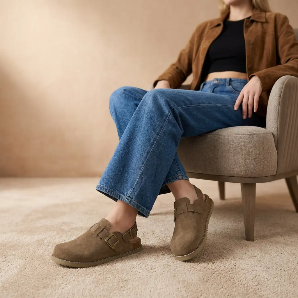 Cushionaire Brooklyn Suede Slingback Clogs Women