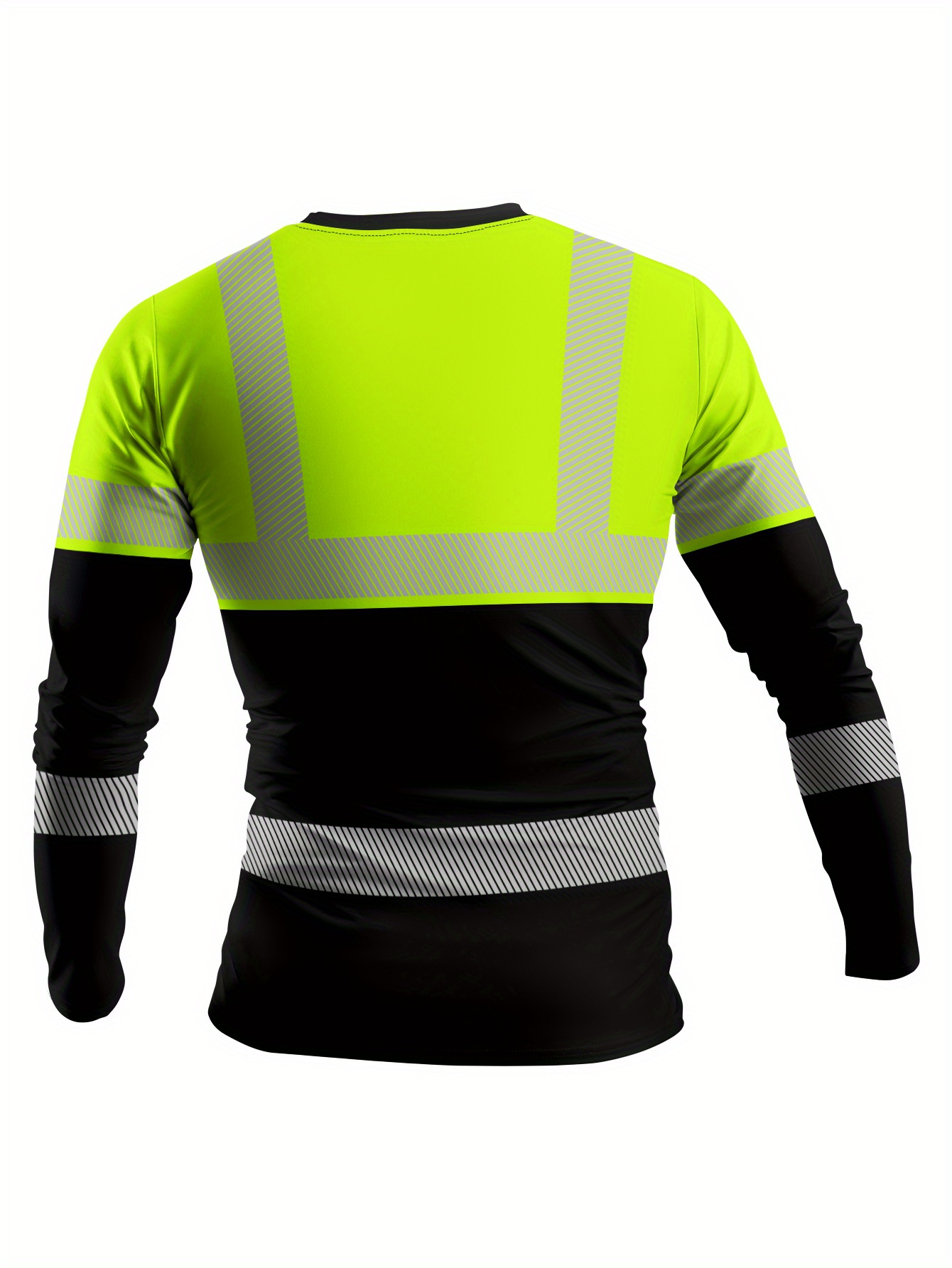 Men's Colorblock Reflective Stripe Long Sleeve Work Shirt
