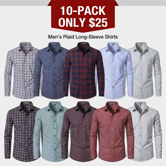 Men's Classic Plaid Button-Up Shirt