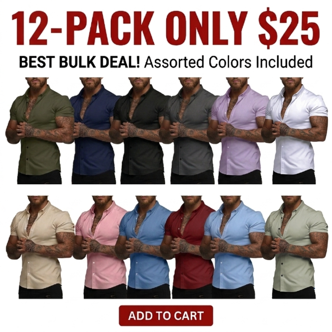 👔 Men's Slim Fit Short Sleeve Dress Shirt