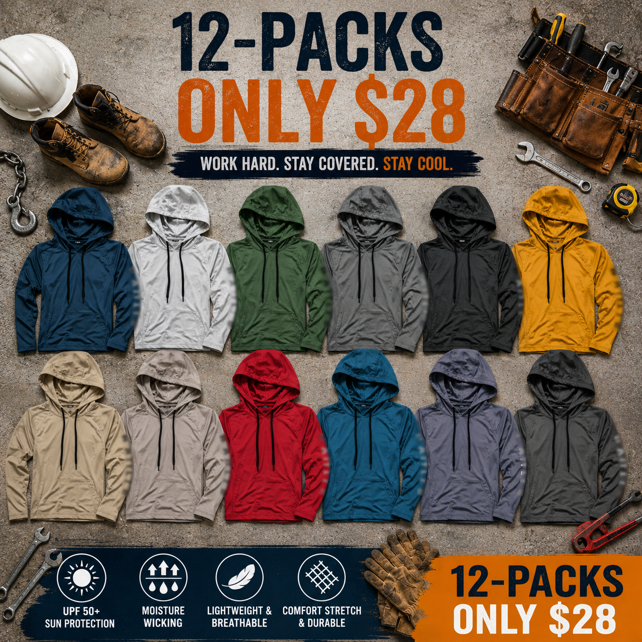 Men's UPF 50+ Hooded Sun Protection Fishing Shirt