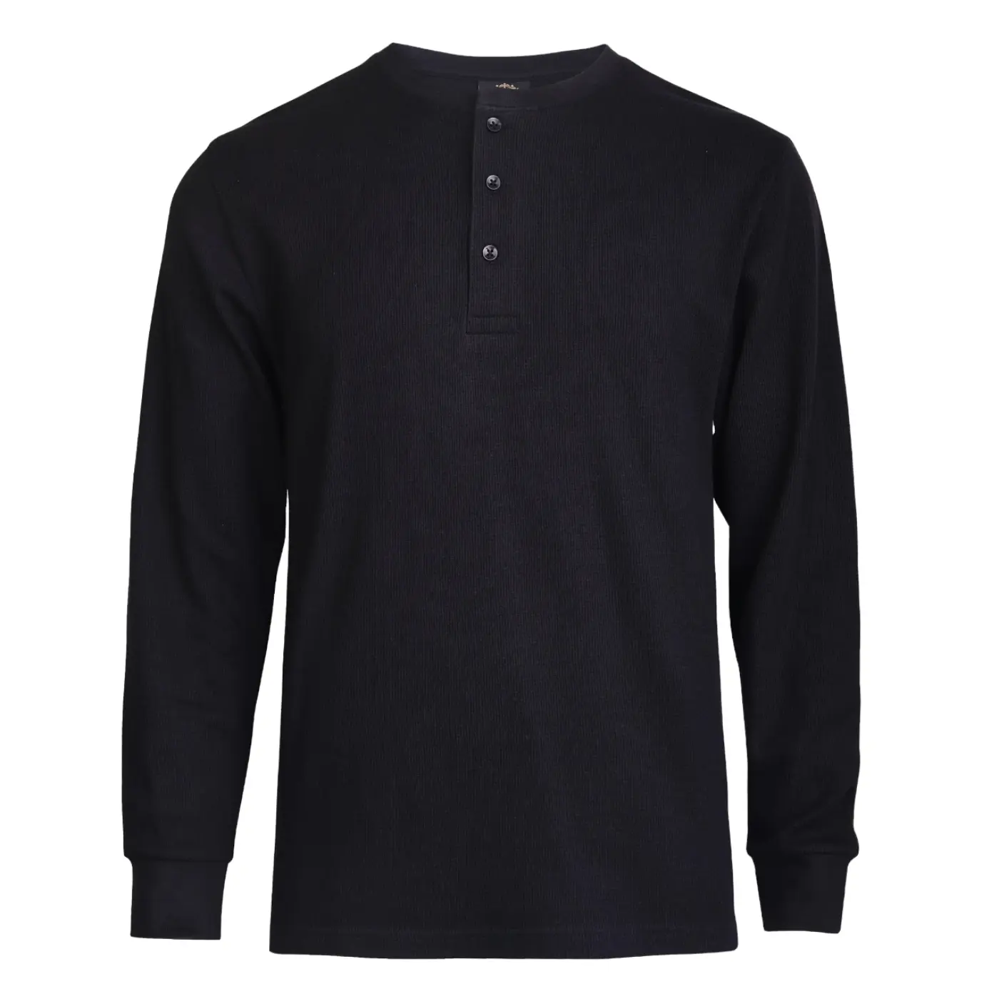 Men's Cotton Waffle-Knit Henley Thermal Shirt