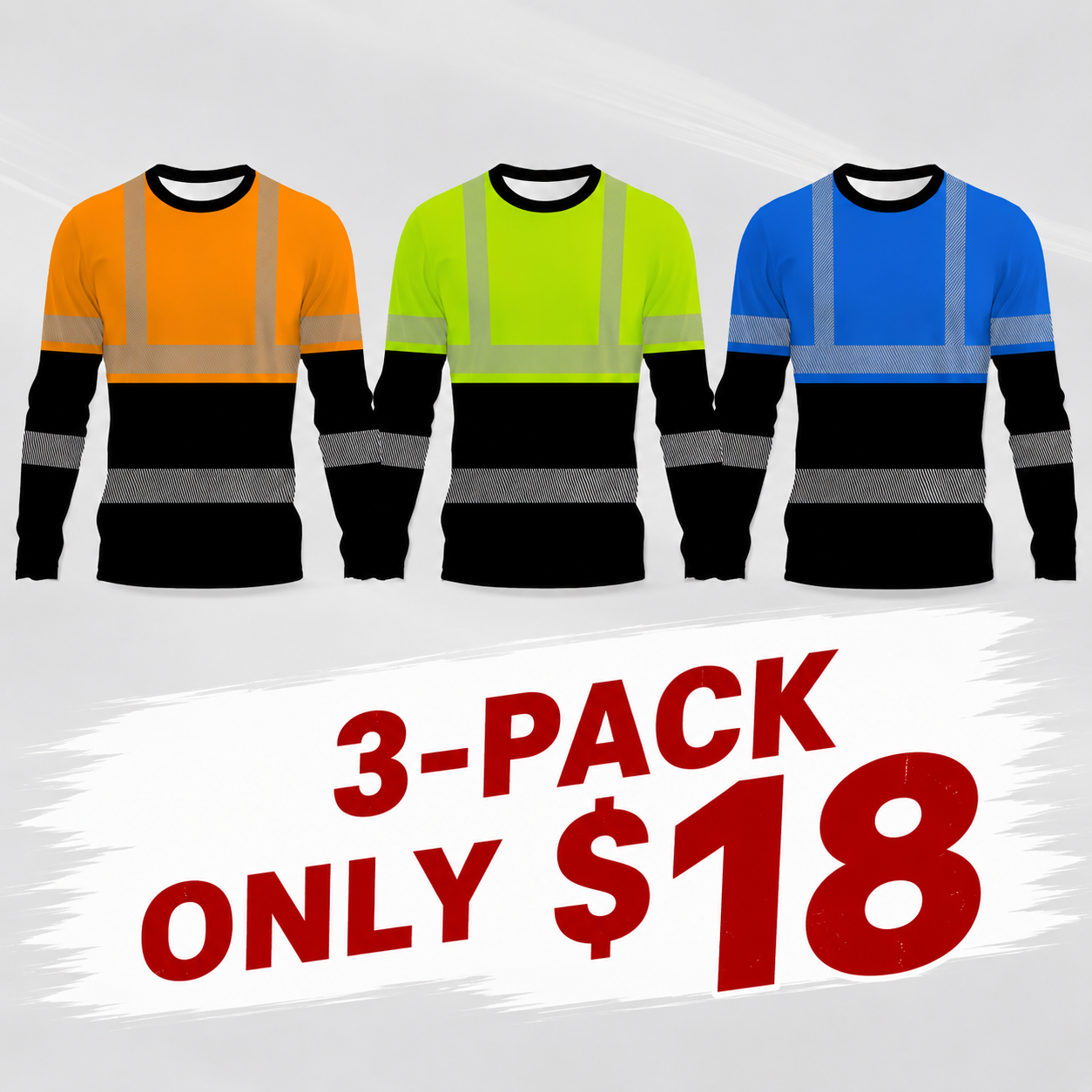 Men's Colorblock Reflective Stripe Long Sleeve Work Shirt