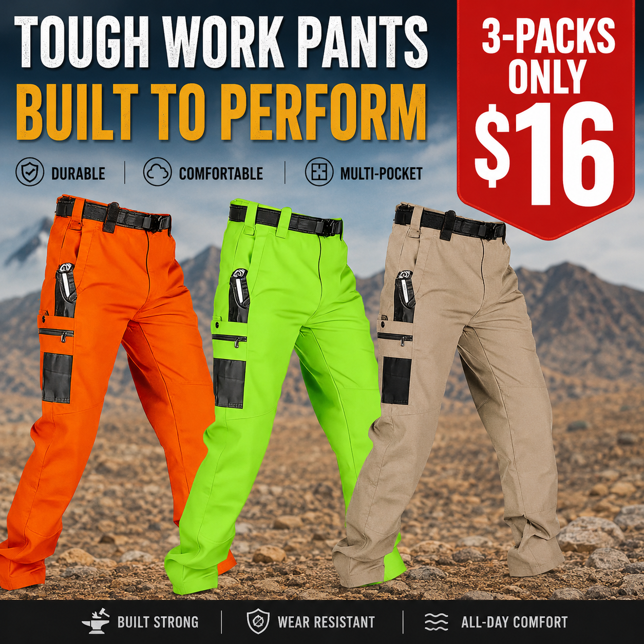 Men's Waterproof Tactical Pants – Multi-Pocket Utility Fit