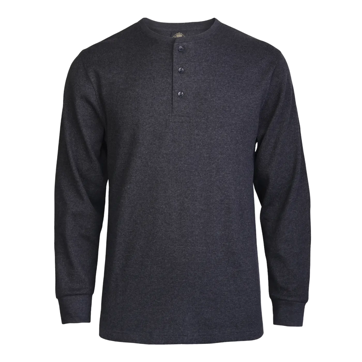 Men's Cotton Waffle-Knit Henley Thermal Shirt