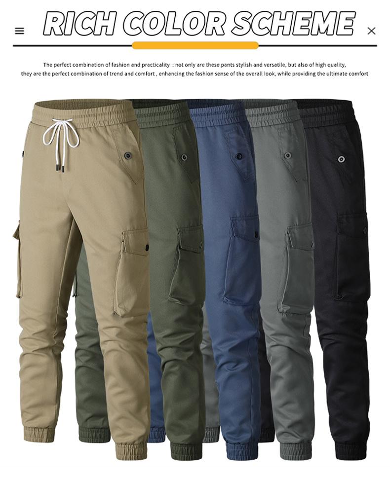 Men's Heavyweight Pants Compatible with Leggings - Workwear Trousers, Multi-Pocket Outdoor Pants with Belt Loop Closure and No Zipper, Suitable for Winter (Solid Color) - Machine Washable
