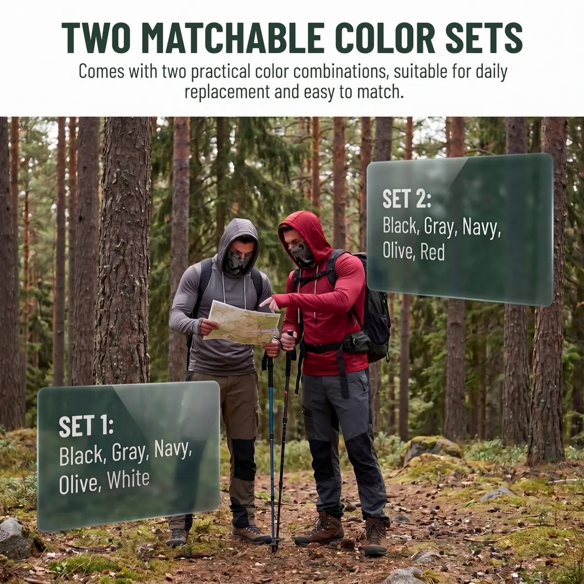 Men's UPF 50+ Sun Protection Hoodie Shirt 5-Pack