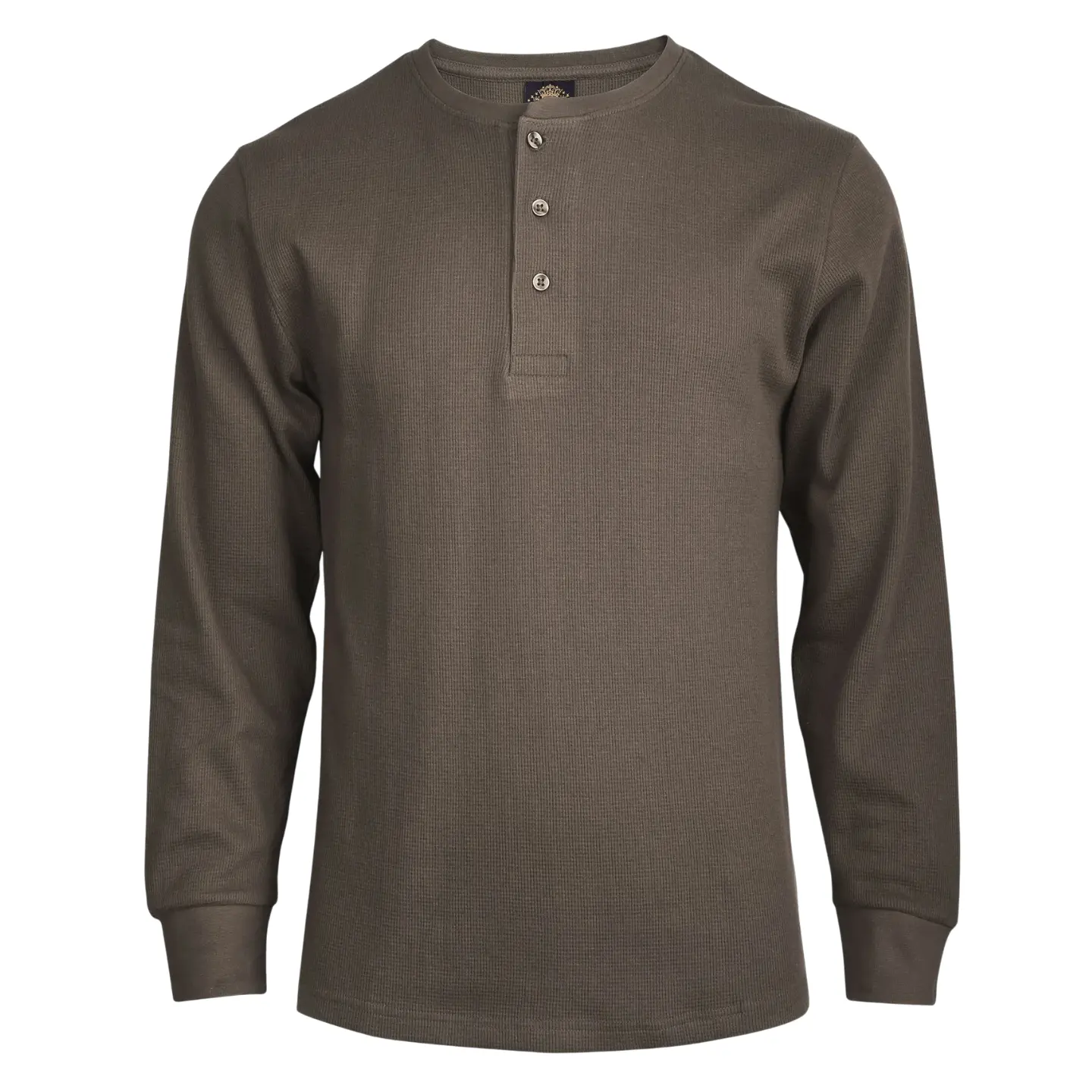 Men's Cotton Waffle-Knit Henley Thermal Shirt