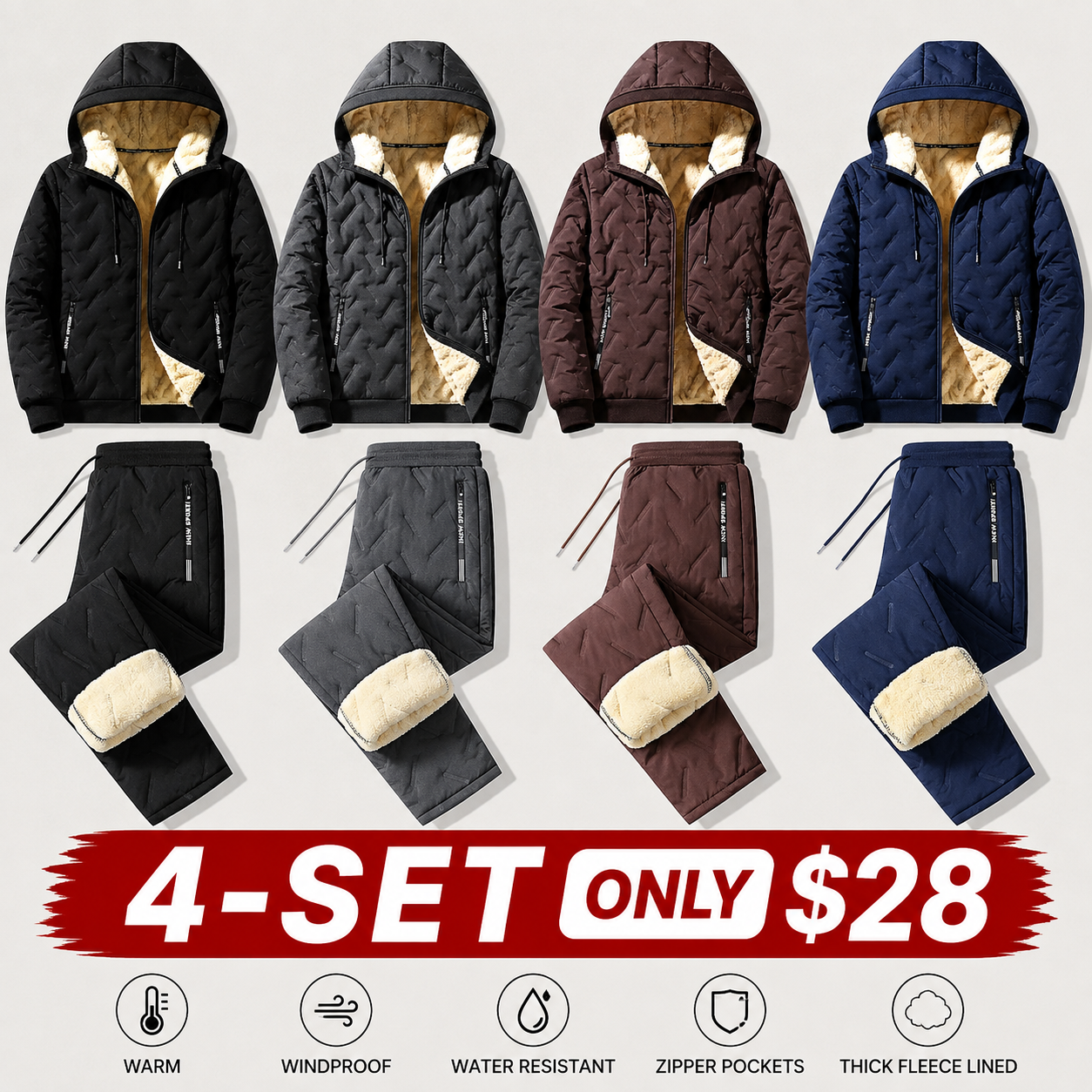 Men's WeatherShield Hooded Winter Jacket