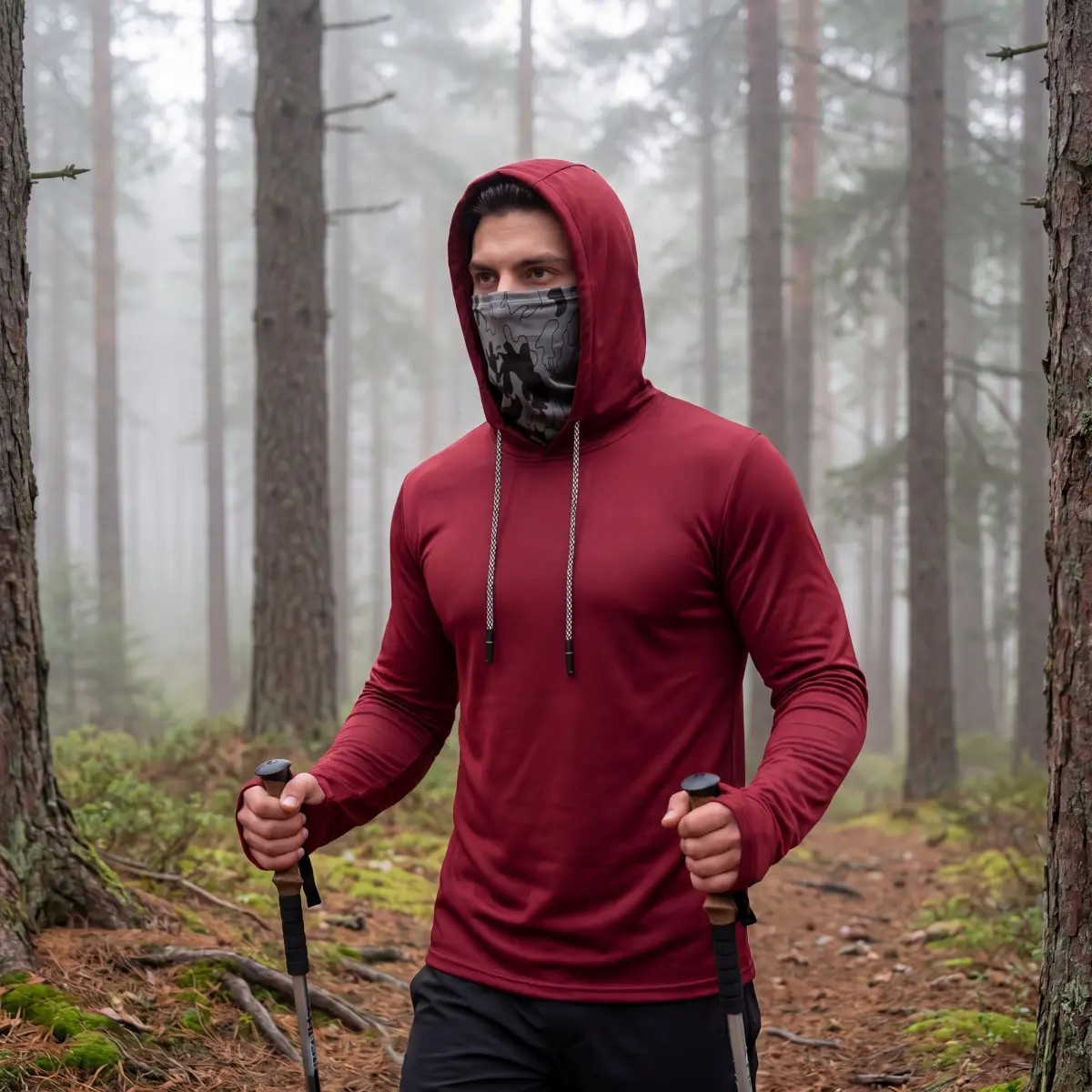 Men's UPF 50+ Sun Protection Hoodie Shirt 5-Pack
