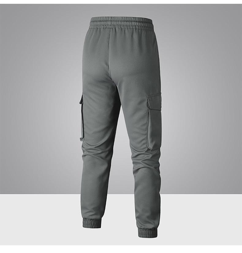 Men's Heavyweight Pants Compatible with Leggings - Workwear Trousers, Multi-Pocket Outdoor Pants with Belt Loop Closure and No Zipper, Suitable for Winter (Solid Color) - Machine Washable