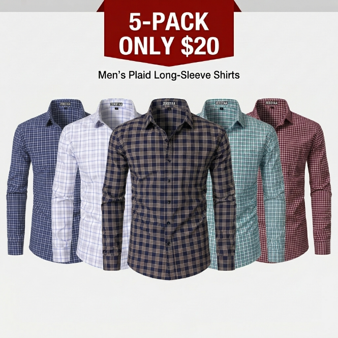 Men's Classic Plaid Button-Up Shirt