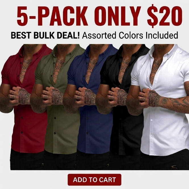 👔 Men's Slim Fit Short Sleeve Dress Shirt