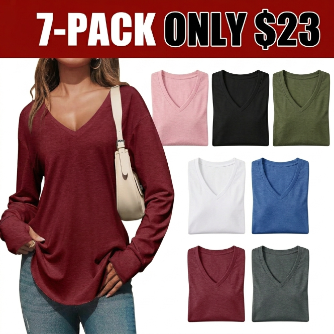 Women's Oversized V-Neck Tunic Top