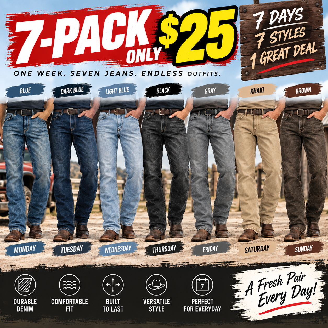 Men's Slim Fit Stretch Bootcut Jeans