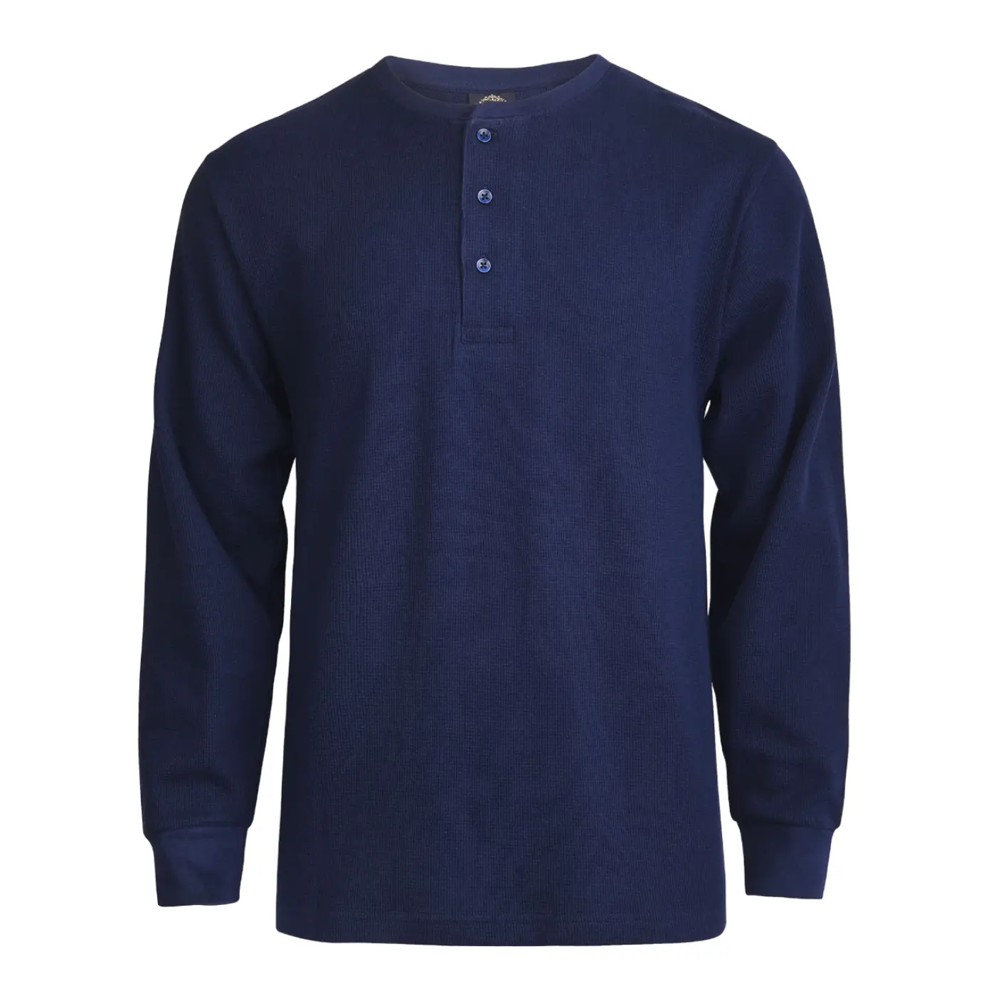 Men's Cotton Waffle-Knit Henley Thermal Shirt