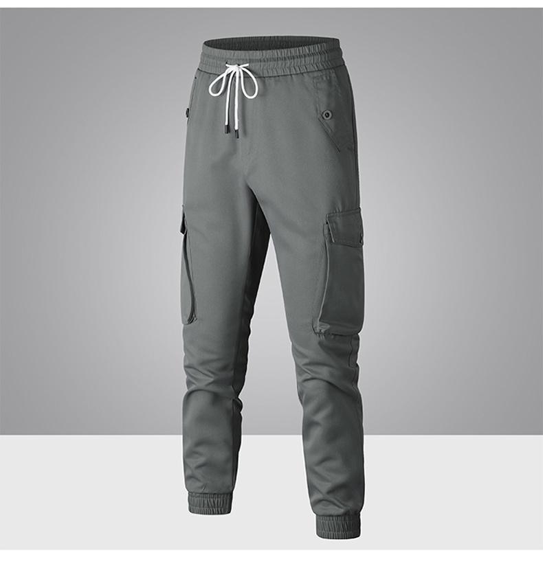 Men's Heavyweight Pants Compatible with Leggings - Workwear Trousers, Multi-Pocket Outdoor Pants with Belt Loop Closure and No Zipper, Suitable for Winter (Solid Color) - Machine Washable