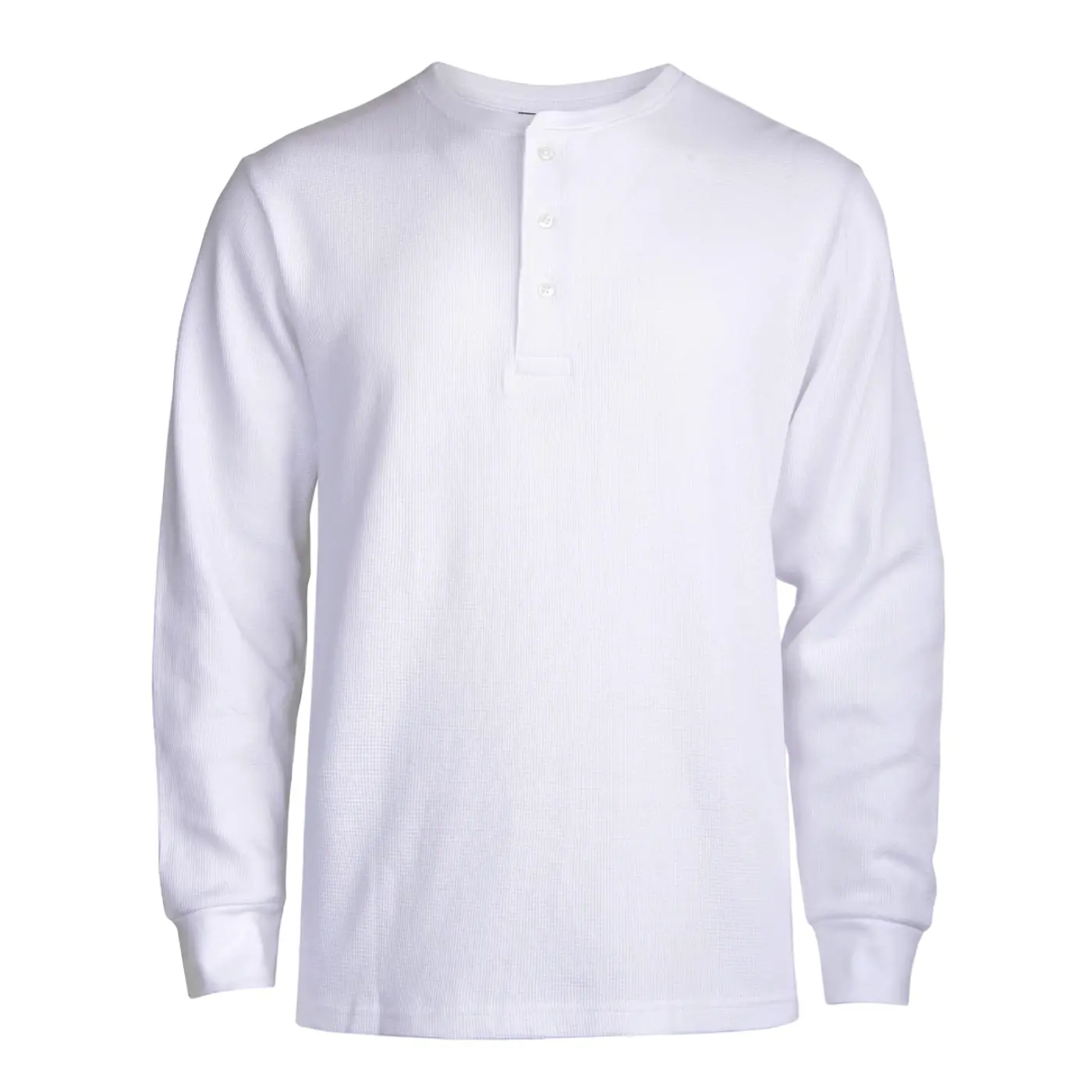 Men's Cotton Waffle-Knit Henley Thermal Shirt