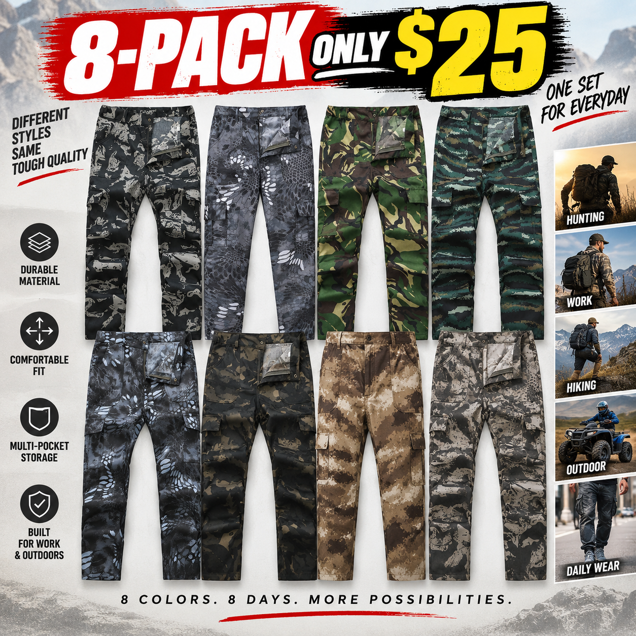 【LAST DAY SALE】Men’s practical camouflage cargo pant