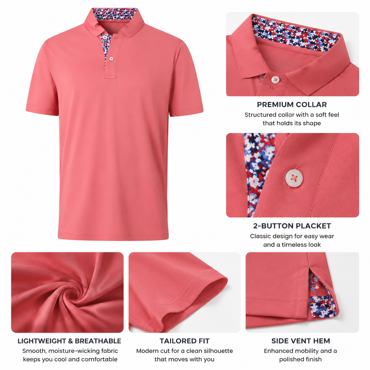 Men's Quick Dry HenleyGolf Shirt
