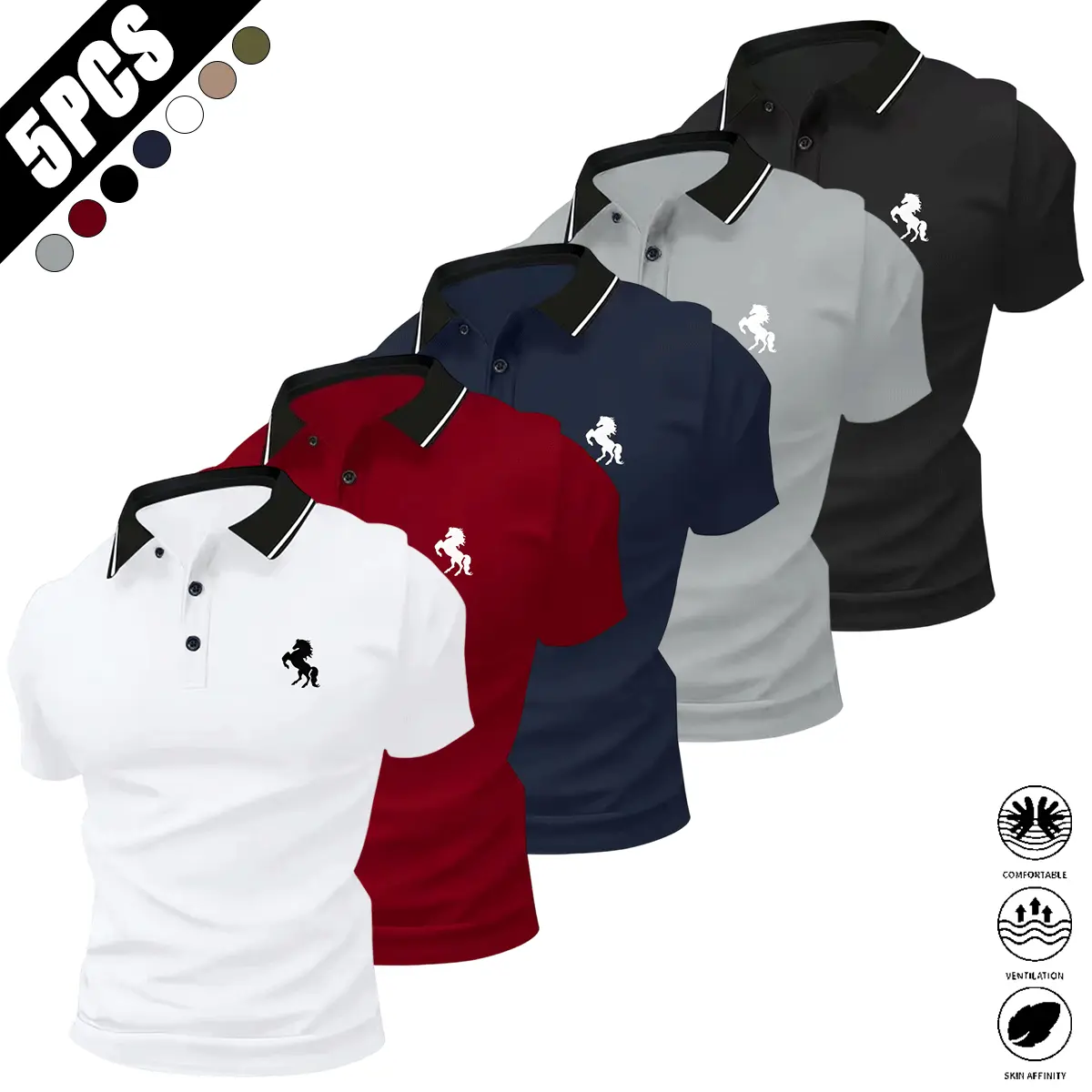 Men's Classic Stretch Short Sleeve Polo Shirt