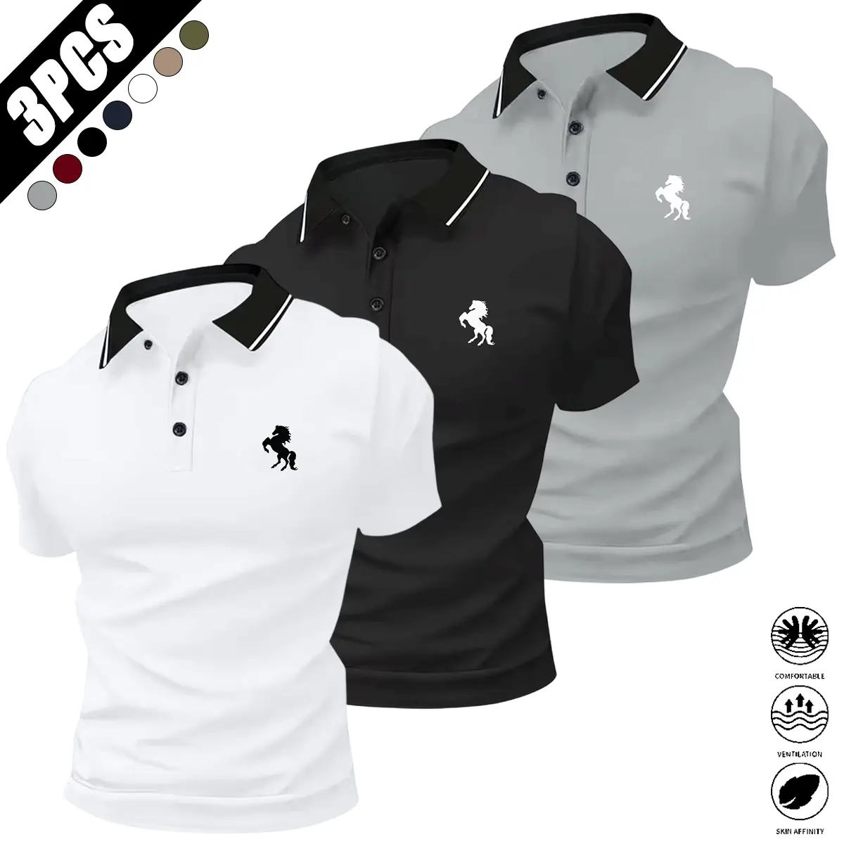 Men's Classic Stretch Short Sleeve Polo Shirt
