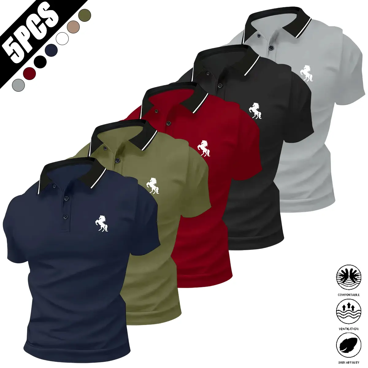 Men's Classic Stretch Short Sleeve Polo Shirt