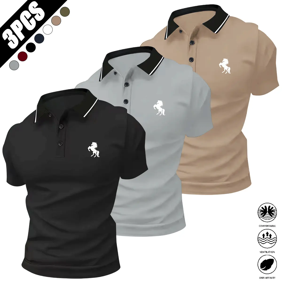 Men's Classic Stretch Short Sleeve Polo Shirt