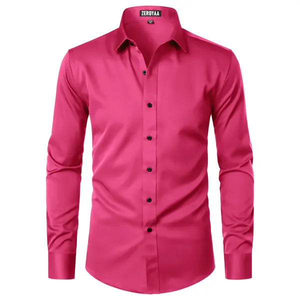 Men's Silky Stretch Slim-Fit Dress Shirt