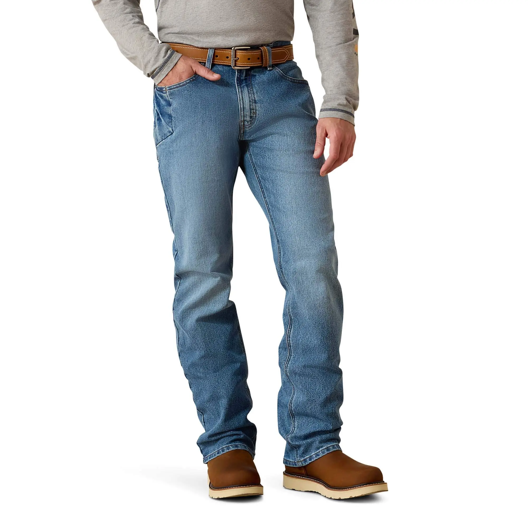 Men's Relaxed Stretch Bootcut Work Jeans