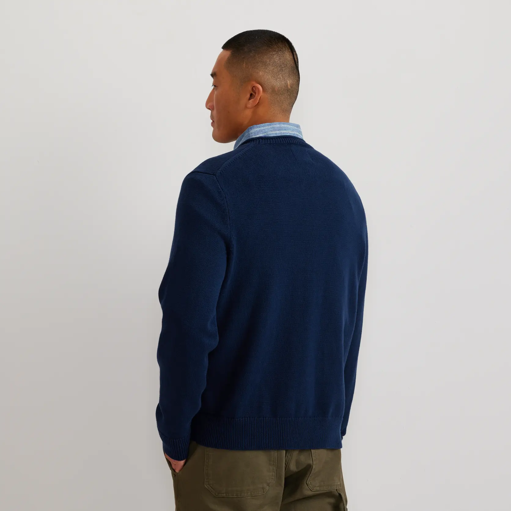 Men's Classic Cotton-Blend Roll Neck Sweater